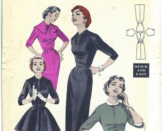 Butterick 7106 Vintage Pattern Original Uncut 1954 Factory Fold [PWAP-0200]