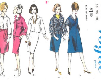 Vintage Pattern Vogue 6037 Shirt, Skirt, Jacket & Jumper, Capsule Wardrobe 1963 [PWAP-0177]
