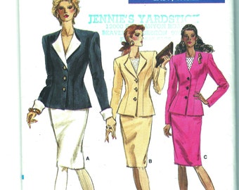 Motif vintage de veste et de jupe Vogue des années 1980 7135 (tailles 6-10)