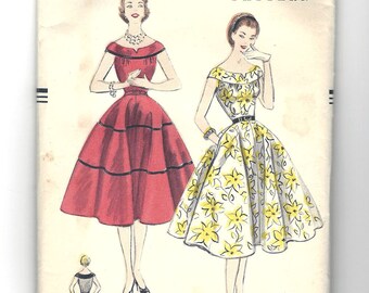 Vintage Vogue Pattern V-3594 Dress 1954 Original - Bridesmaid, Sewing, Junior Bridesmaid, Costume, Rock & Roll, Sundresss, 1960s [PWAP-0112]