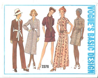 Vintage Vogue Pattern 2376 Dress, Tunic & Pants 1970s [PWAP-0156]