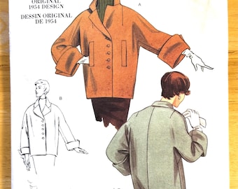 Dessin Original Design 1954 Vogue Pattern v1023 Rare Jacket Size YY Small-Medium Factory Fold (PWAP-0421)