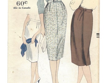 Vintage Vogue Pattern 9896 Skirt W25 1959 [PWAP-0166]