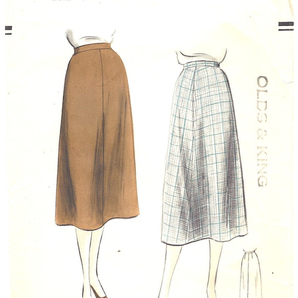 Vintage Pattern Vogue 7418 Skirt 1952 Original Pattern, WW !! Style Uniform, Women's War Fashion. Costume [PWAP-0187]