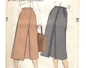 Vintage Vogue Pattern 9388 Inverted Pleat Skirt W28 1957 [PWAP-0164]