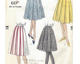 Vintage Vogue Pattern 9722 Pleated Skirt W28 1959 Original Uncut Excellent Condition  [PWAP-0134]