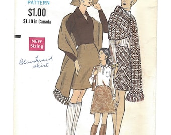Vintage Vogue Pattern 7669 Skirt & Stole 1969 - Classic 60's Style, Original Pattern, A-Line Bias Or Straight Grain Skirt W29 [PWAP-0135]