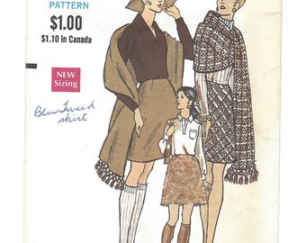 Vintage Vogue Pattern 7669 Skirt & Stole 1969 - Classic 60's Style, Original Pattern, A-Line Bias Or Straight Grain Skirt W29 [PWAP-0135]
