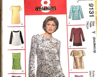 McCall's 9131 Top Pattern Size Y (Small Medium Large) Factory Fold (PWAP-0423)
