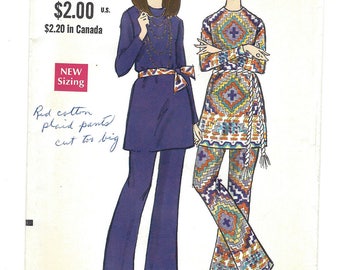 Vintage Vogue 7695 Tunic & Pants Original 1970s [PWAP-0174]