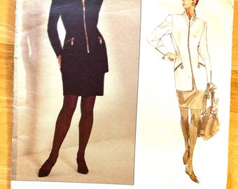 Donna Karan Vogue American Designer Pattern 2762 Jacket Skirt Size 12-14-16 (PWAP-0420)