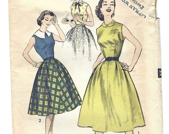 Vintage Advance Pattern 7911 Skirt & Blouse 1950s Complete Original Bishop Method [PWAP-0145]
