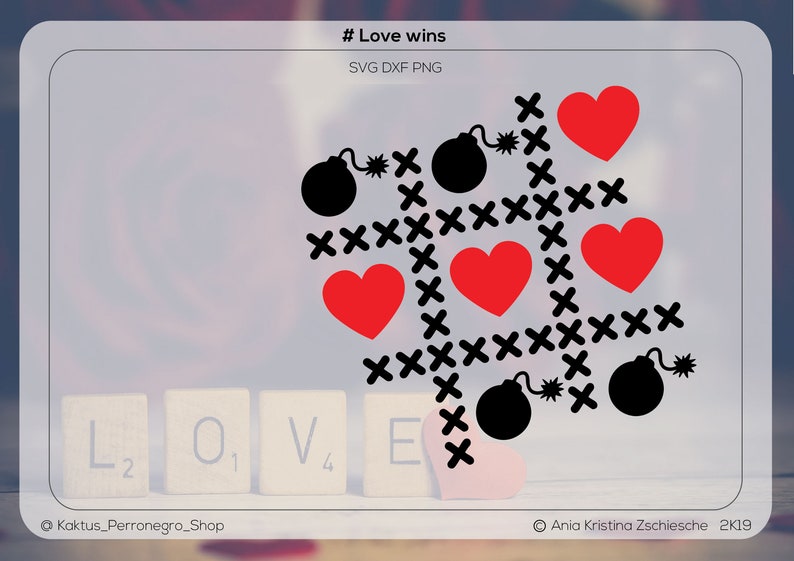 Plotter Cut File SVG DXF With Tic Tac Toe Love Wins No Hate - Etsy ...