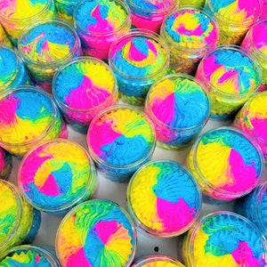 Gommage fouetté au sucre Unicorn : beurre de bain exfoliant fait main