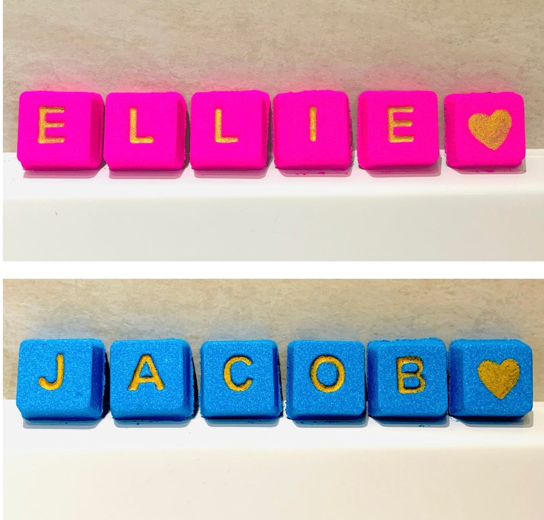Personalized Letter Alphabet Bath Bomb; Scrabble Style Lettered Tile ...