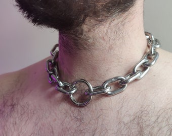 Chunky Chain Slave Sub Collar Choker O Ring