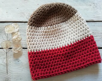 Large woolen beanie in three colors