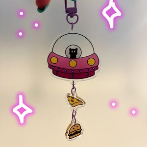 Cat UFO Link Keychain