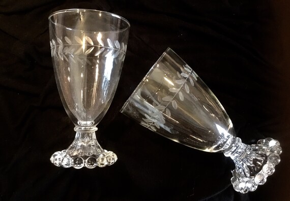 Vintage Anchor Hocking Boopie Bubble Bottom Glasses 4-1//2/" TALL
