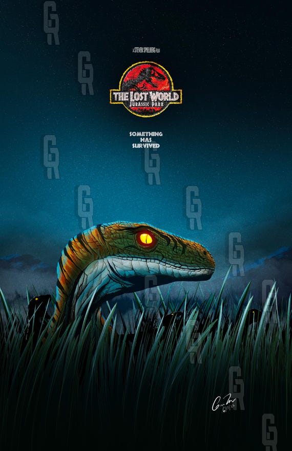 62,The Lost World Jurassic Park ポスター B2 Velociraptor Print: the Lost World Jurassic Park Poster - Etsy