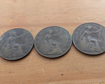 エリザベス女王1世記念ペニー硬貨、1964年～1967年、ナイスレッド、1枚