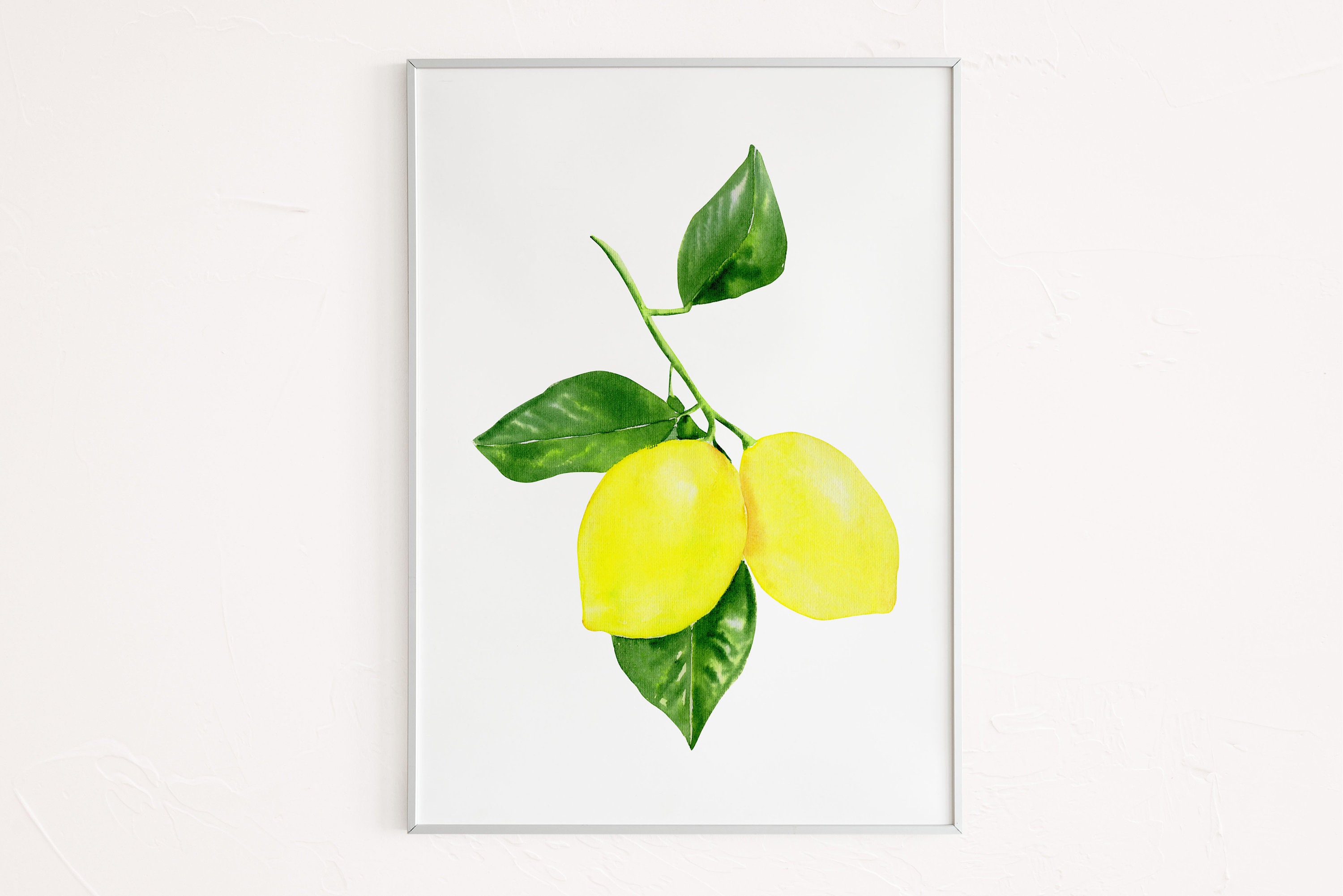Lemon botanical art Printable Wall Art plant print watercolor | Etsy