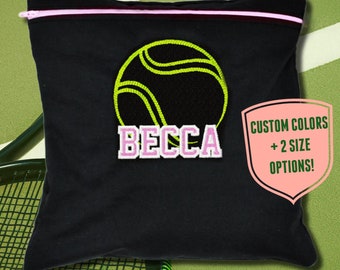 Tennis Cosmetic Bag With Name Embroidered Tennis Bag for Snacks Custom Tennis Bag with Zipper Tennis Gift Travel Tennis Bag for Accessories