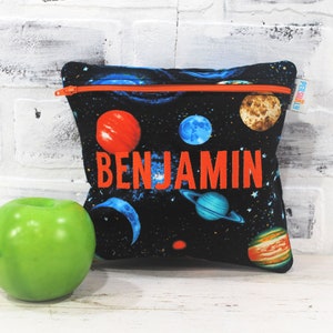 Planets Reusable Food Safe Bag Stars Constellations Personalize Washable Bag for Back to School Lunches or Snacks or Toiletries