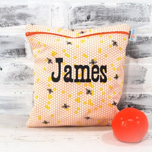 Personalized Honeycomb Bee Reusable Snack Bag