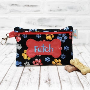Doggie Daycare Treat Bag, Personalized Reusable Dog Bag Paw Prints Food-Safe Bag