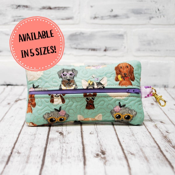 Personalized Puppy Dog Zippered Case//Pencil Pouch//Pencil Holder//Art Pencil case//Pet//Dog lover//Breeds