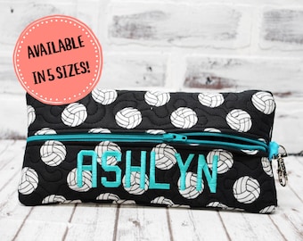 Volleyball Personalized Zippered Pouch, Ref Kit, Cosmetic Pouch