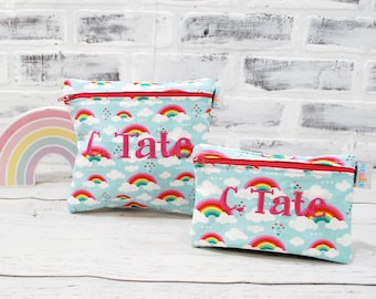 Personalized Rainbow Reusable Food Bag Washable Sandwich Bag