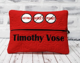 Large Red Personalized First Aid Pouch