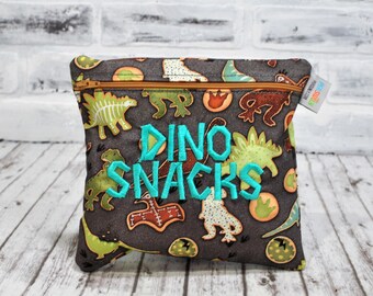 Reusable Sandwich Bag Dinosaur Animal Cookies Sweets Baked Goods Colorful lunch bag Baker Gift snack bag Personalized Bag cute bag