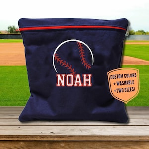 Custom Baseball Bag Reusable Large Snack bag for Baseball Tournament Organizer Embroidered Baseball Extra Large Custom Colors Washable Bags