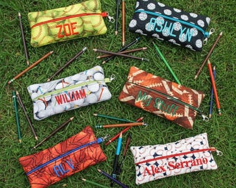 Personalized Soccer Pencil Case With Name, Custom Print Sport School Supplies