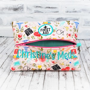 Emergency Personalized Medication Pouch With Custom Allergy Patches For Epipen Case First Aid With Name For Emergency Meds Food Allergy Bag