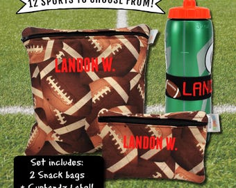 End of Season Gift For Boys Sports Snack Bag Set With Name Treat Bag For School Lunch Personalized Snack Bags For Girls Custom Sports