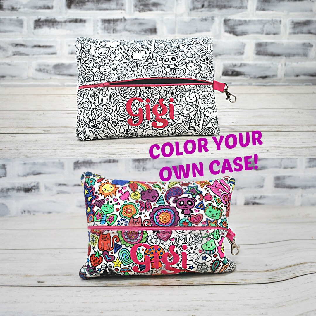 Personalized Color Your Own Pencil Case Back to School Case for Kids - Etsy