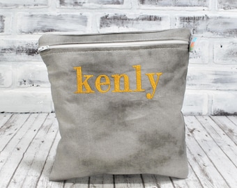Reusable Sandwich Bag Simple Gray Zero Waste Personalized Gift Men&#39;s Lunch