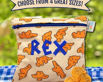 Personalized Reusable Food Bag Chicken Nuggets Food Snack Bag For School Choose Food Print Sweet Cute Organizer Bag Reusable Bag