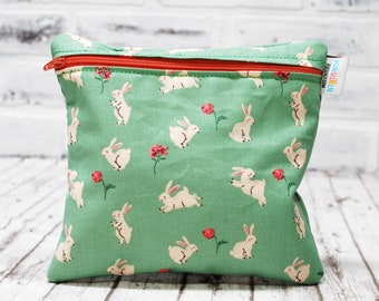 Personalized Bunny Rabbit Floral Snack Bag- Easter Gifts