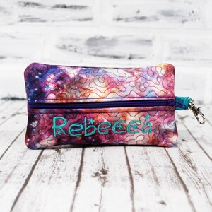 Personalized Pencil Case Pencil Pouch Pencil Holder Pink Purple Solar System
