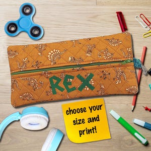 Personalized Boys Pencil Case Back To School Supplies With Name Pouch for School Zippered Toy Bag For Electronics Pouch Gadget Bag Cord Case