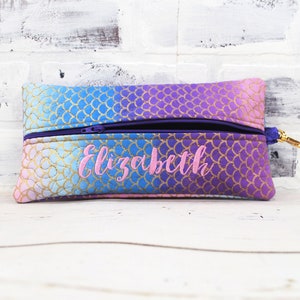 Personalized Mermaid Zippered Pencil Case