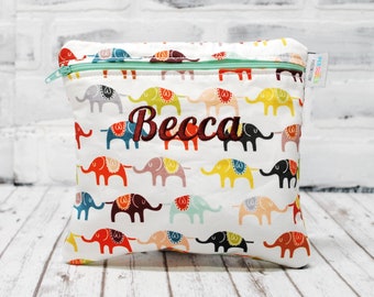 Personalized Reusable Sandwich Bag Elephants