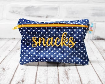 Reusable Sandwich Bag Simple Blue Dots Personalized Multipurpose Wet Bag Snack Bag