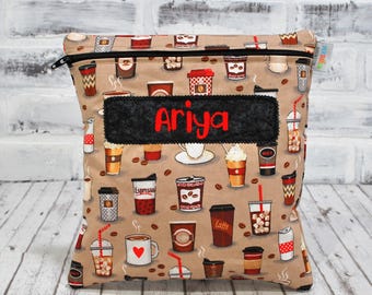 Personalized Reusable Snack Bag Coffee Washable Food Safe Bag Mother's Day Gift Ideas Your Favorite Drink on a Bag!
