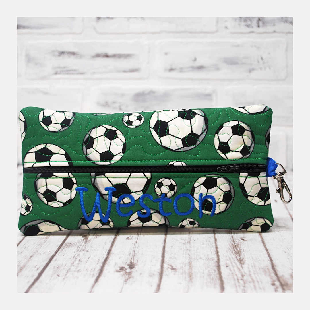 Personalized Soccer Pencil Case//futbol//pencil Pouch//pencil Holder